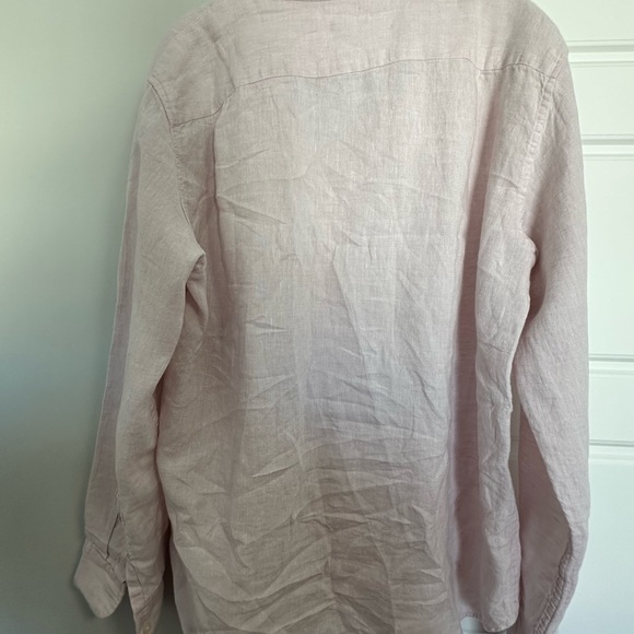 J Crew. Men’s Linen Button Down Pink Shirt. Large - Picture 3 of 3